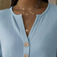 👚Top Pick - V-Neck Henley Top with Waffle Texture – Breathable Fabric & Versatile Solid Colors 🌿