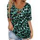 Bestseller🏆👚 Leopard Print Loose Top – Adjustable Lace-Up Neckline & Soft Drape for Effortless Chic