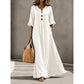 Women's V-Neck Ruffle Sleeve Maxi Dress