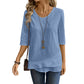 Women's Asymmetric Casual Solid Round Neck Top