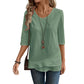 Women's Asymmetric Casual Solid Round Neck Top