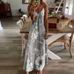 Bestseller🏆👗 Printed Strap Maxi Dress – Elegant V-Neck & Airy Fit for Garden Parties or City Strolls