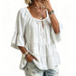🔥Must-Have👚 Ruffle Tiered Top with 3/4 Sleeves - Elegant Movement & Soft Texture for Effortless Chic