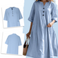Bestseller🏆🛍️ Cotton-Blend A-Line Dress – Breathable Fabric & Convenient Pockets for All-Day Comfort
