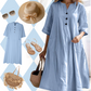 Bestseller🏆🛍️ Cotton-Blend A-Line Dress – Breathable Fabric & Convenient Pockets for All-Day Comfort