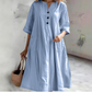 Bestseller🏆🛍️ Cotton-Blend A-Line Dress – Breathable Fabric & Convenient Pockets for All-Day Comfort