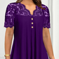 Women's Lace V-Neck Short Sleeve Top