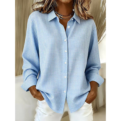 ✨🛍️Fresh Drop - Relaxed Fit Plaid Button-Up – Modern Collared Style for Casual Outings & Coffee Runs