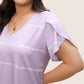 Must-Have🔥👚🌟 Striped Short Sleeve Top for Curvy Women