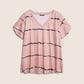 Must-Have🔥👚🌟 Striped Short Sleeve Top for Curvy Women