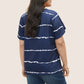 Must-Have🔥👚🌟 Striped Short Sleeve Top for Curvy Women