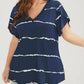 Must-Have🔥👚🌟 Striped Short Sleeve Top for Curvy Women