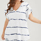 Must-Have🔥👚🌟 Striped Short Sleeve Top for Curvy Women