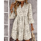 ✨🛍️Fresh Drop - V-Neck Floral Dress with Flowing Hem – Lightweight & Versatile for Garden Parties or Brunch