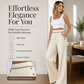 Must-Have🔥👖 Contrast-Trim Wide-Leg Pants – legant Drape & Flattering High-Rise