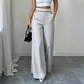 Must-Have🔥👖 Contrast-Trim Wide-Leg Pants – legant Drape & Flattering High-Rise