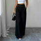 Must-Have🔥👖 Contrast-Trim Wide-Leg Pants – legant Drape & Flattering High-Rise