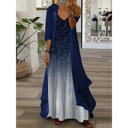 Trending Now⭐Elegant Maxi Dress with Sheer Cover-Up🍃Lightweight Fabric & Graceful Maxi Length for Everyday Elegance