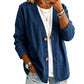 Women's Casual Collarless Button Cardigan Jacket