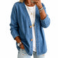 Women's Casual Collarless Button Cardigan Jacket