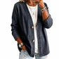 Women's Casual Collarless Button Cardigan Jacket