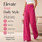 Trending Now⭐👖✨ High-Waisted Wide-Leg Pants with Side Buttons – Flattering Silhouette & Unique Detail for Effortless Style