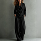Women's Casual Cowl Neck Top and Wide-Leg Pants Set