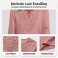 ☀️👚Top Pick - Lace-Trim V-Neck Blouse – Breathable Fabric & Flattering Drape for Work or Weekend 🌿