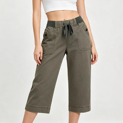 ✨🛍️Fresh Drop - Relaxed Capri Pants with Utility Pockets - Functional Pockets & Relaxed Fit for Everyday Comfort