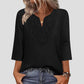 ☀️👚Top Pick - Lace-Trim V-Neck Blouse – Breathable Fabric & Flattering Drape for Work or Weekend 🌿