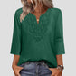 ☀️👚Top Pick - Lace-Trim V-Neck Blouse – Breathable Fabric & Flattering Drape for Work or Weekend 🌿