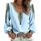 ✨🛍️Fresh Drop - V-Neck 3D Print Long Sleeve – Flattering Fit & Modern Aesthetic for Any Wardrobe