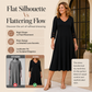 ☀️👗Top Pick - V-Neck Midi Dress – Relaxed Fit & Soft Drape for Any Occasion