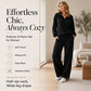 ✨🛍️Fresh Drop - Button-Front Top & Wide-Leg Set – Clean Lines & Breezy Comfort for Work or Weekend 🍃