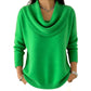 👚New Arrivals - Sequin Cowl Neck Pullover – Soft Ribbed Cuffs & Elegant Drape for Any Occasion 🌿