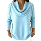👚New Arrivals - Sequin Cowl Neck Pullover – Soft Ribbed Cuffs & Elegant Drape for Any Occasion 🌿