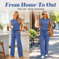 👚New Arrivals - Lounge Set with Soft Drape – Versatile Matching Set for Coffee Runs & Weekend Travel 🌿