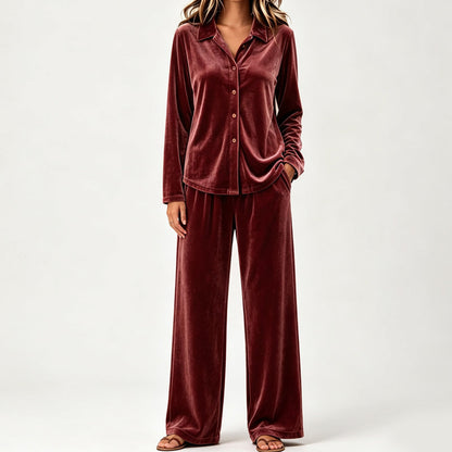 Women’s Casual Velvet 2-Piece Lounge Set