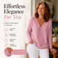 Trending Now⭐👚 Scalloped V-Neck Knit Sweater – Feminine Detail & Soft Texture for Effortless Cool-Weather Style