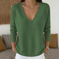 Trending Now⭐👚 Scalloped V-Neck Knit Sweater – Feminine Detail & Soft Texture for Effortless Cool-Weather Style