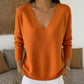 Trending Now⭐👚 Scalloped V-Neck Knit Sweater – Feminine Detail & Soft Texture for Effortless Cool-Weather Style