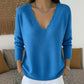 Trending Now⭐👚 Scalloped V-Neck Knit Sweater – Feminine Detail & Soft Texture for Effortless Cool-Weather Style