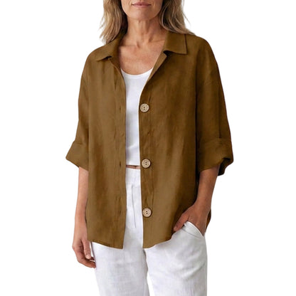 ⭐Trending Now⭐ Retro Cotton Linen Oversized Shirt – Natural Breathable Fabric & Timeless Style for Every Body