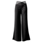 ✨🛍️Fresh Drop - High-Waisted Flowy Pants with Cutout Detail – Premium Texture & Versatile Style from Day to Night