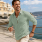 Men's Long Sleeve Button-Up Collared Shirt