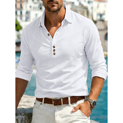 Men's Long Sleeve Button-Up Collared Shirt