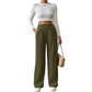 Must-Have🔥👖 Tailored High-Waist Trousers with 4 Metallic Buttons – Sculpted Waist & Wrinkle-Resistant Comfort for Work or Weekend