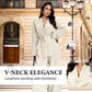 Bestseller🏆 V-Neck Set with Wide-Leg Trousers – Timeless Design & Soft Comfort for Work or Weekend