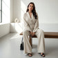 Bestseller🏆 V-Neck Set with Wide-Leg Trousers – Timeless Design & Soft Comfort for Work or Weekend