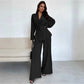 Bestseller🏆 V-Neck Set with Wide-Leg Trousers – Timeless Design & Soft Comfort for Work or Weekend